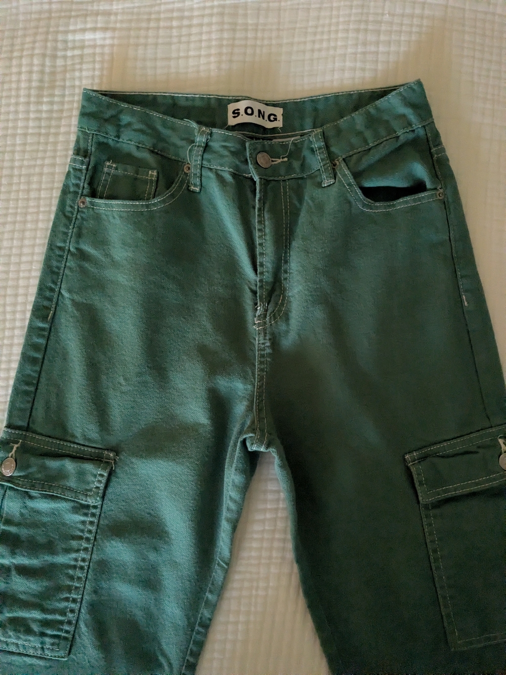 S.O.N.G. Women's Green Cargo Jeans